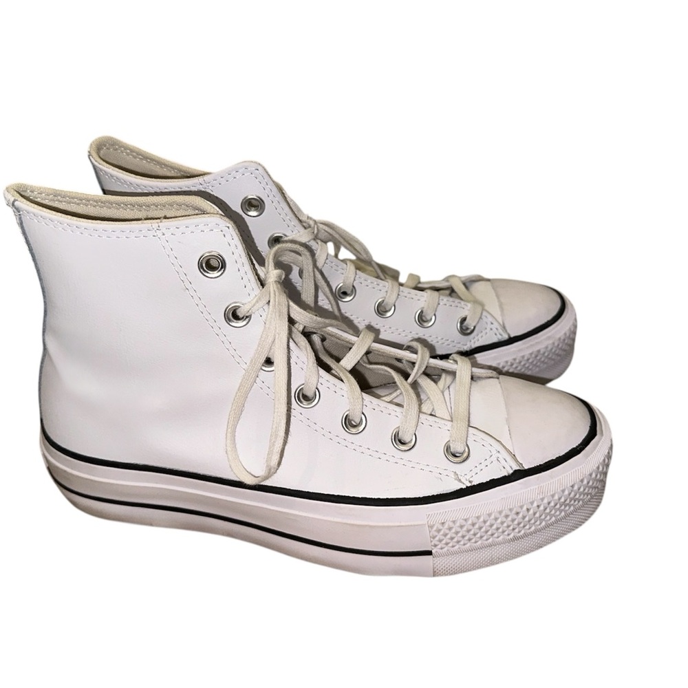 Converse | White Leather High-Top Sneakers - Picture 4 of 4